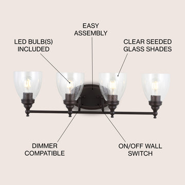Marais Metal/Glass LED Vanity